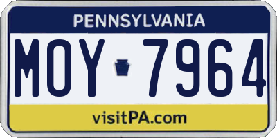 PA license plate MOY7964
