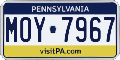PA license plate MOY7967