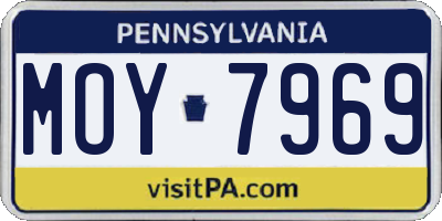 PA license plate MOY7969