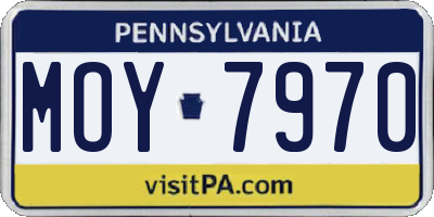 PA license plate MOY7970