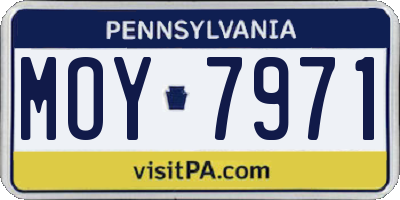 PA license plate MOY7971