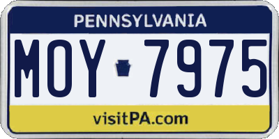 PA license plate MOY7975