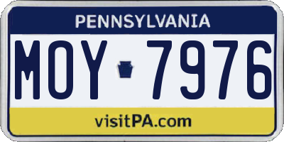 PA license plate MOY7976