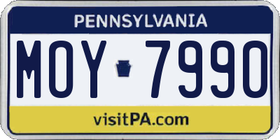 PA license plate MOY7990
