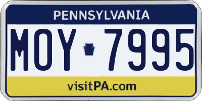 PA license plate MOY7995