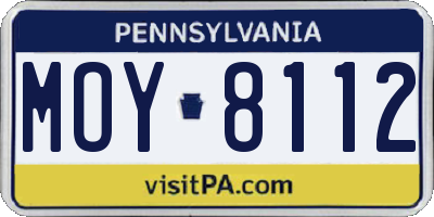 PA license plate MOY8112
