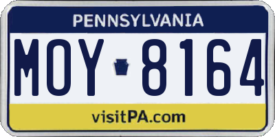PA license plate MOY8164