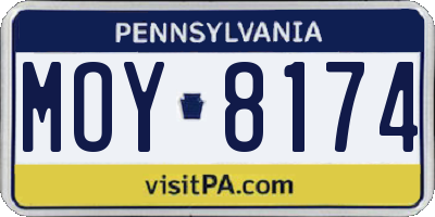 PA license plate MOY8174
