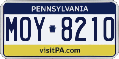 PA license plate MOY8210