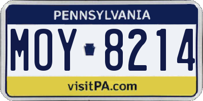PA license plate MOY8214