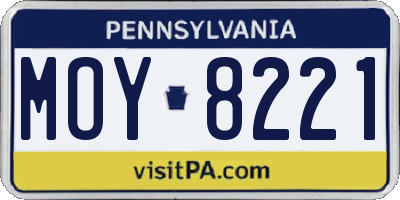 PA license plate MOY8221