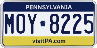 PA license plate MOY8225