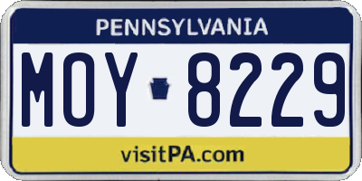 PA license plate MOY8229