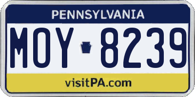 PA license plate MOY8239