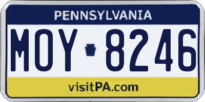 PA license plate MOY8246