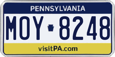 PA license plate MOY8248