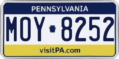 PA license plate MOY8252