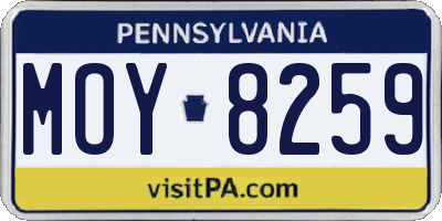 PA license plate MOY8259