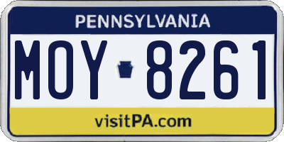 PA license plate MOY8261