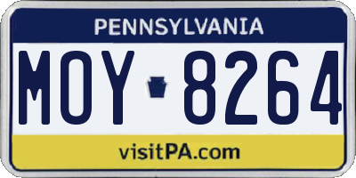 PA license plate MOY8264