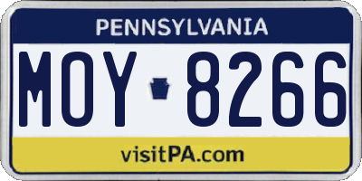 PA license plate MOY8266