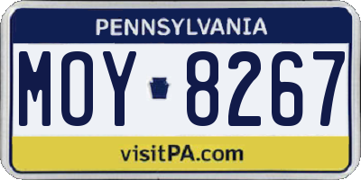 PA license plate MOY8267