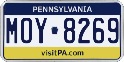 PA license plate MOY8269