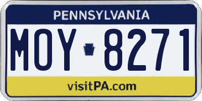 PA license plate MOY8271