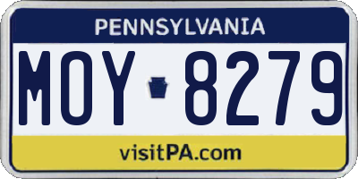 PA license plate MOY8279
