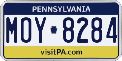 PA license plate MOY8284