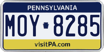 PA license plate MOY8285