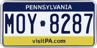 PA license plate MOY8287