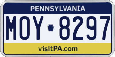 PA license plate MOY8297