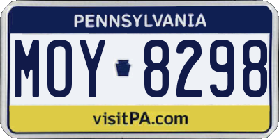 PA license plate MOY8298
