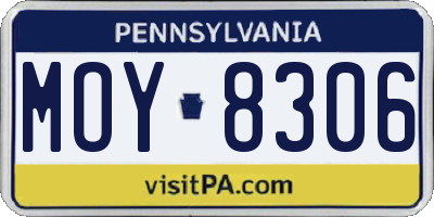 PA license plate MOY8306