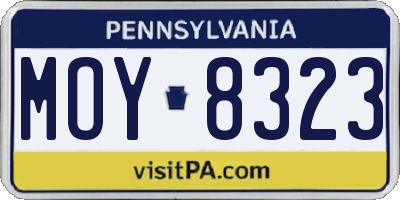 PA license plate MOY8323