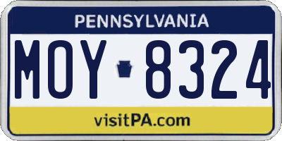 PA license plate MOY8324
