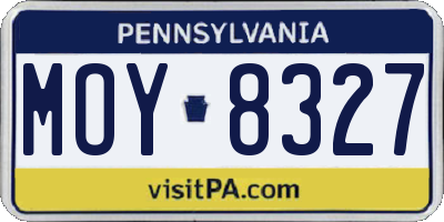 PA license plate MOY8327