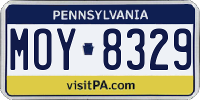 PA license plate MOY8329