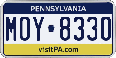 PA license plate MOY8330