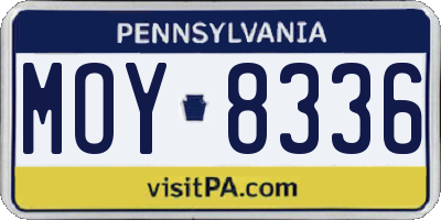 PA license plate MOY8336