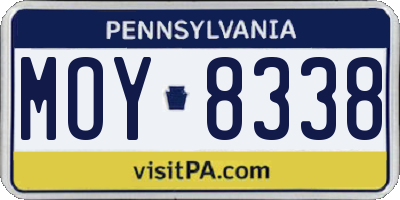 PA license plate MOY8338