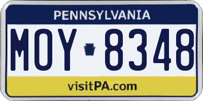 PA license plate MOY8348
