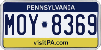 PA license plate MOY8369