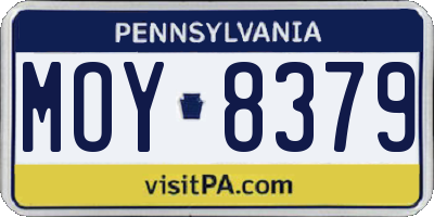PA license plate MOY8379
