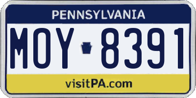 PA license plate MOY8391