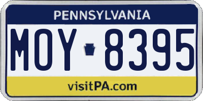 PA license plate MOY8395