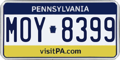 PA license plate MOY8399