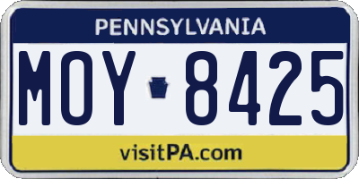 PA license plate MOY8425