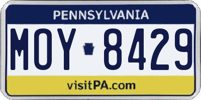 PA license plate MOY8429